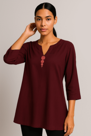 Tunique artisanale – Bordeaux grenat