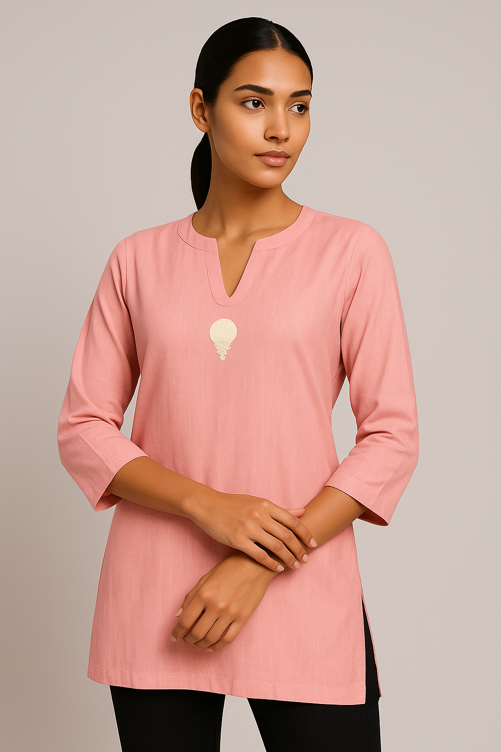 Tunique artisanale – Rose poudré