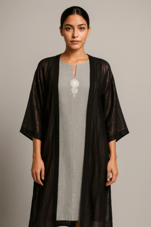 Kimono artisanal – Noir Nuit
