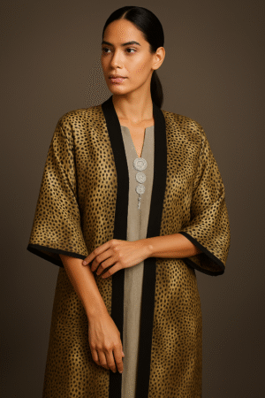 Kimono artisanal – Fauve doré