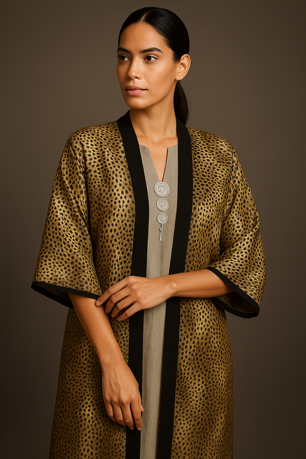 Kimono artisanal – Fauve doré